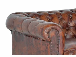 Giner y colomer Sillón de cuero y metal marrón