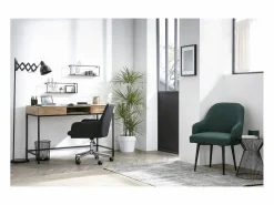 New Miliboo Sillón de escritorio diseño tejido petróleo SHANA Azul