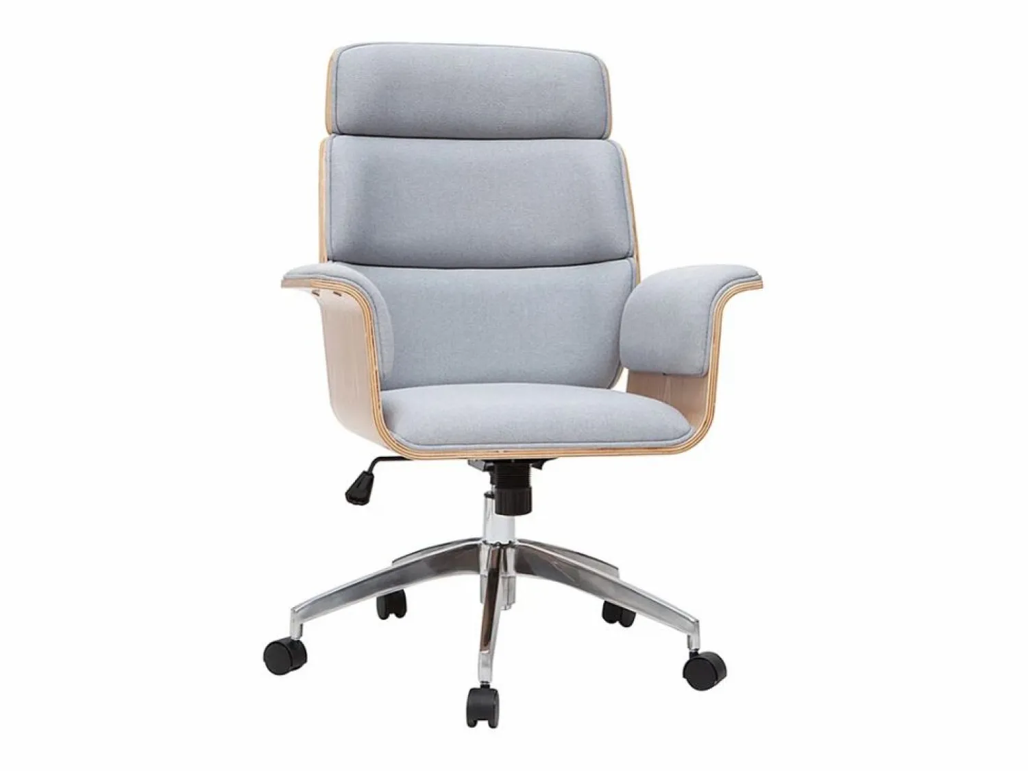 Sale Miliboo Sillón de escritorio en tejido y madera clara ELON Gris