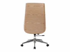 Discount Miliboo Sillón de escritorio moderno madera clara y blanca CURVED Blanco