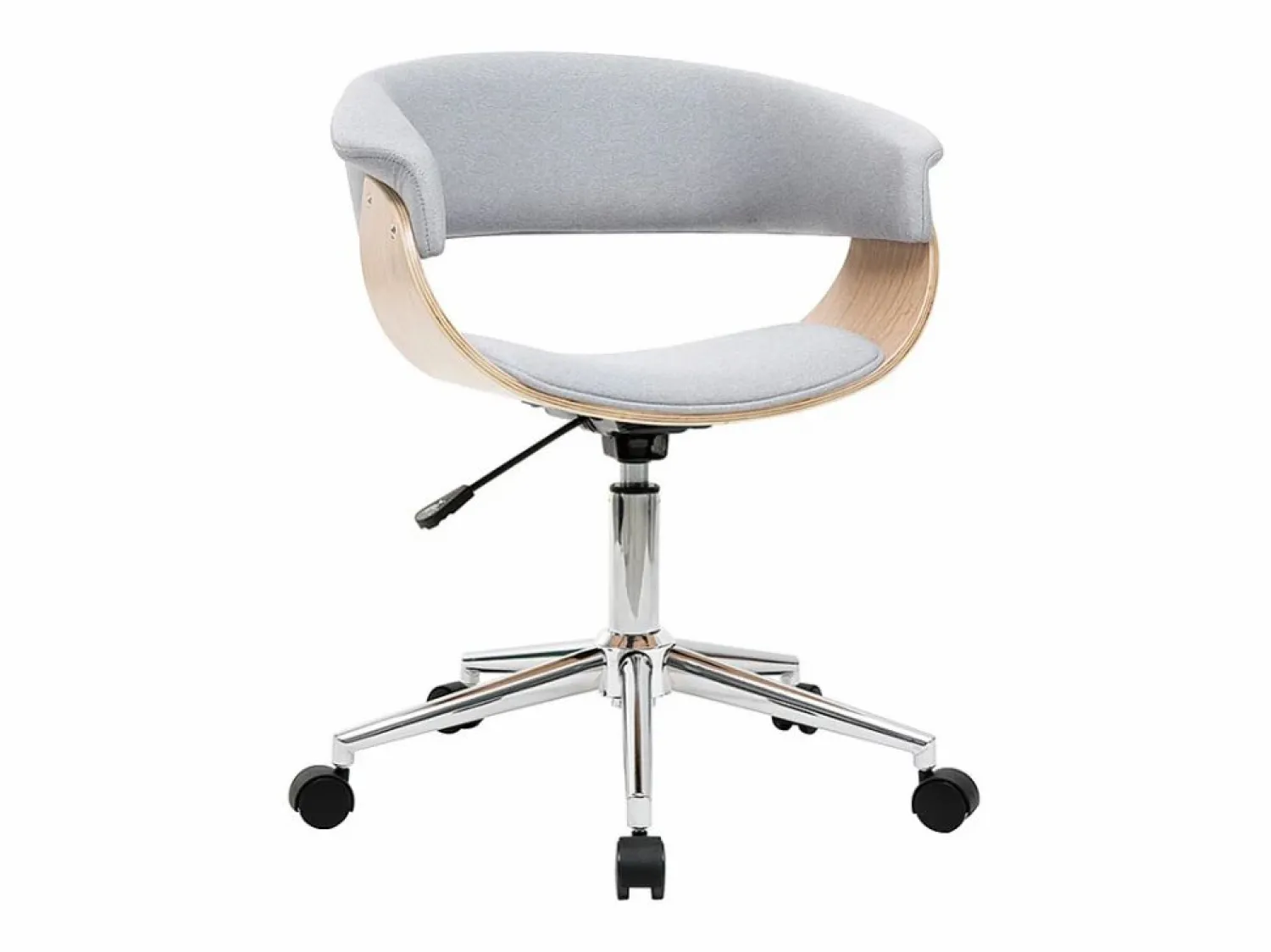 Miliboo Sillón de escritorio moderno tejido y madera clara OKTAV
