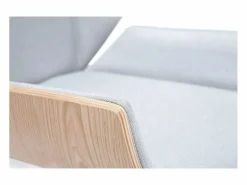 Online Sillón de escritorio moderno tejido y madera clara CURVED Silla De Oficina
