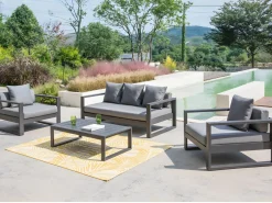 Online MYLIA Sillón de jardín de aluminio - antracita - MOLOKAI Gris antracita