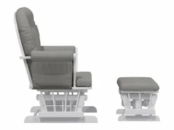 vidaxl Sillón de lactancia con taburete tela claro Gris