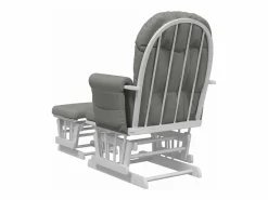 vidaxl Sillón de lactancia con taburete tela claro Gris