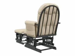 Outlet Sillón de lactancia con taburete tela blanco Sillón Balancín