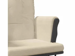 Outlet Sillón de lactancia con taburete tela blanco Sillón Balancín