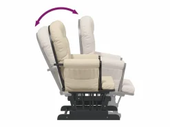 Outlet Sillón de lactancia con taburete tela blanco Sillón Balancín