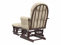vidaxl Sillón de lactancia con taburete tela blanco