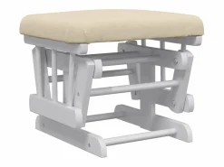 New Sillón de lactancia con taburete tela blanco Sillón Balancín