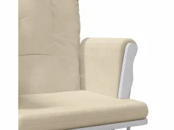 New Sillón de lactancia con taburete tela blanco Sillón Balancín