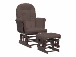 Outlet vidaxl Sillón de lactancia con taburete tela marrón Marru00f3n