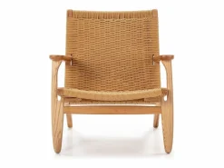 Hot Les Tendances Sillón de madera clara con cuerda natural Petunia Beige