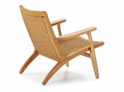 Hot Les Tendances Sillón de madera clara con cuerda natural Petunia Beige
