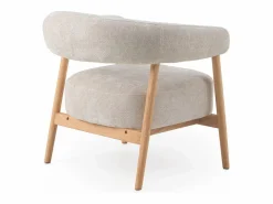Sillón de madera de roble tapizado en