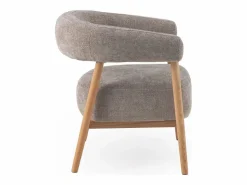 Sillón de madera de roble tapizado en