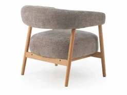 Sillón de madera de roble tapizado en