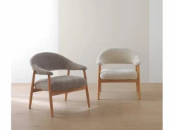Sillón de madera de roble tapizado en Sillón|Sillón Escandinavo