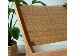 Hot Sillón de madera de teca y ratán natural - Kilka Sillón De Mimbre