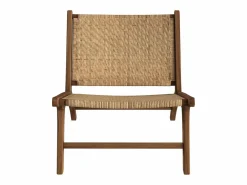 Hot Sillón de madera de teca y ratán natural - Kilka Sillón De Mimbre