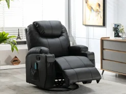 Hot Sillón de masaje de piel sintética - - SILVANO - acupresión y vibraciones Sillón De Masaje