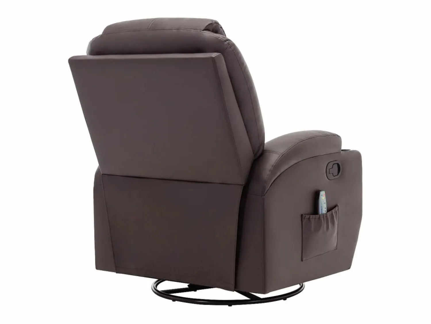Vente-unique Sillón de masaje de piel sintética - Marrón - SILVANO - golpeteos y vibraciones