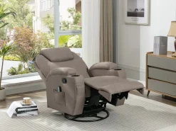 Vente-unique Sillón de masaje de tela - - SILVANO - golpeteos y vibraciones