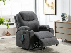 Vente-unique Sillón de masaje de tela - - SILVANO - acupresión y vibraciones