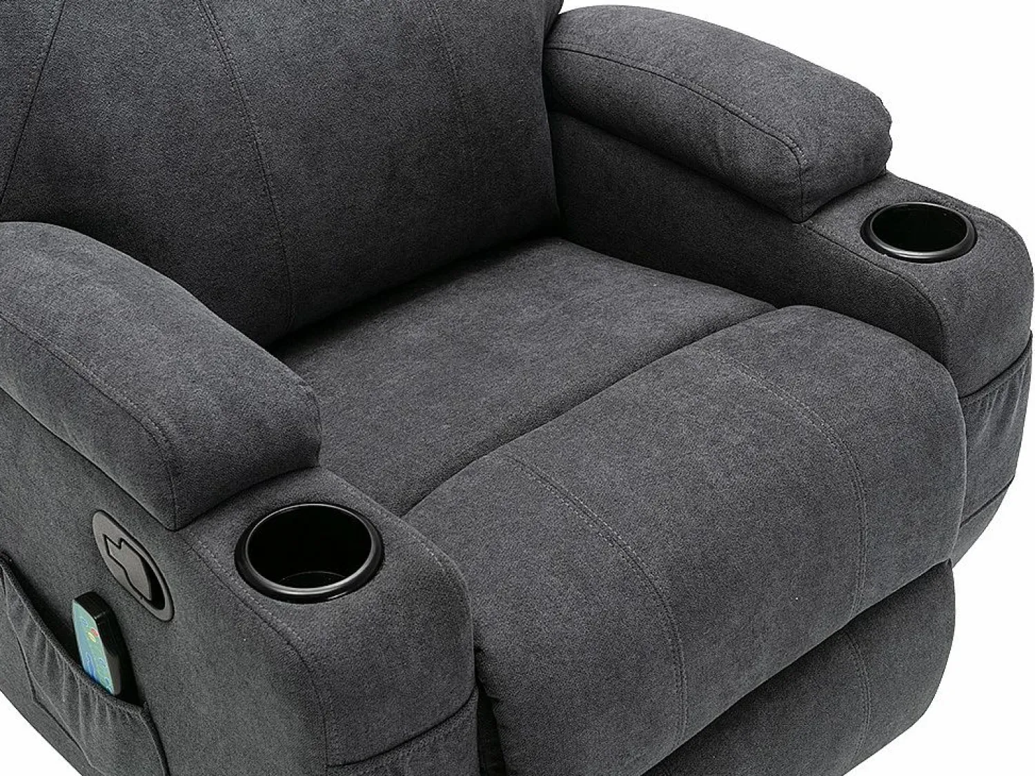 Vente-unique Sillón de masaje de tela - - SILVANO - acupresión y vibraciones