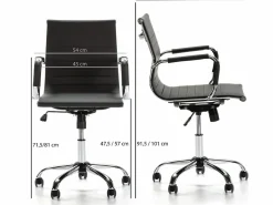 Clearance Sillón de Oficina Croma reclinable , Piel sintética, Altura Ajustable Silla De Oficina