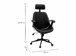 Sale Miliboo Sillón de oficina de dirección de diseño , madera oscura y metal MUSK Negro