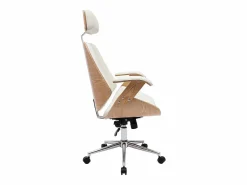 Hot Sillón de oficina de dirección de diseño , madera clara y acero cromado MUSK Silla De Oficina