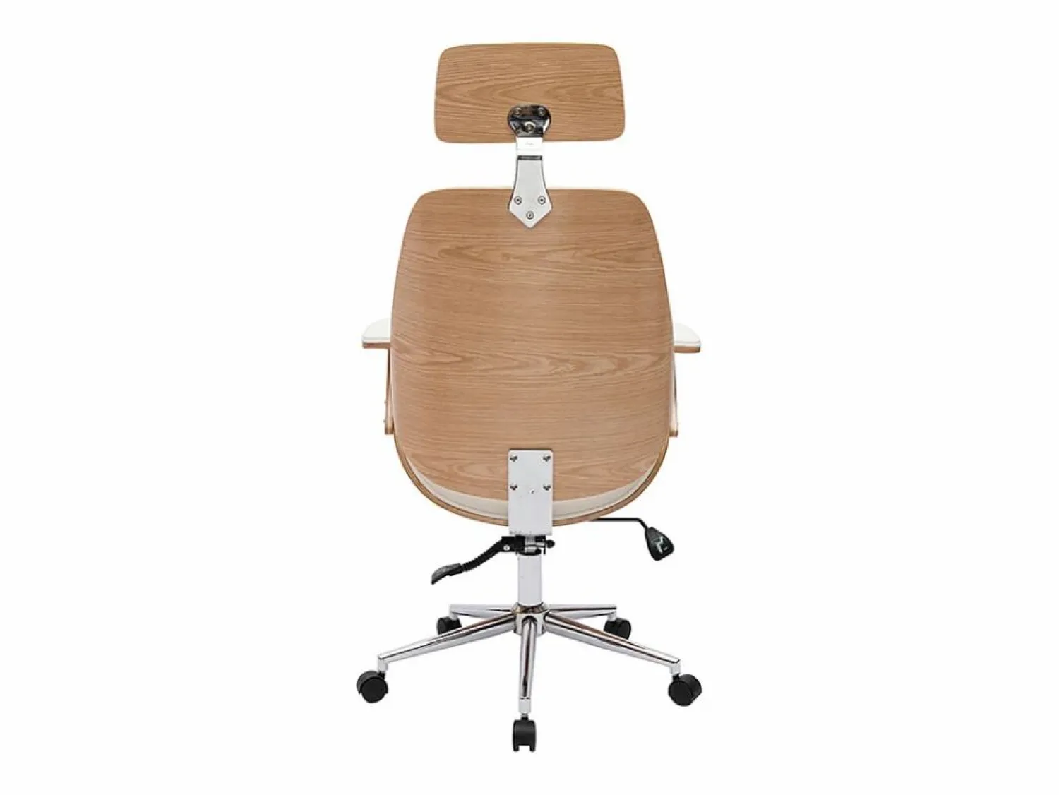Hot Sillón de oficina de dirección de diseño , madera clara y acero cromado MUSK Silla De Oficina