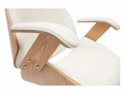 Hot Sillón de oficina de dirección de diseño , madera clara y acero cromado MUSK Silla De Oficina