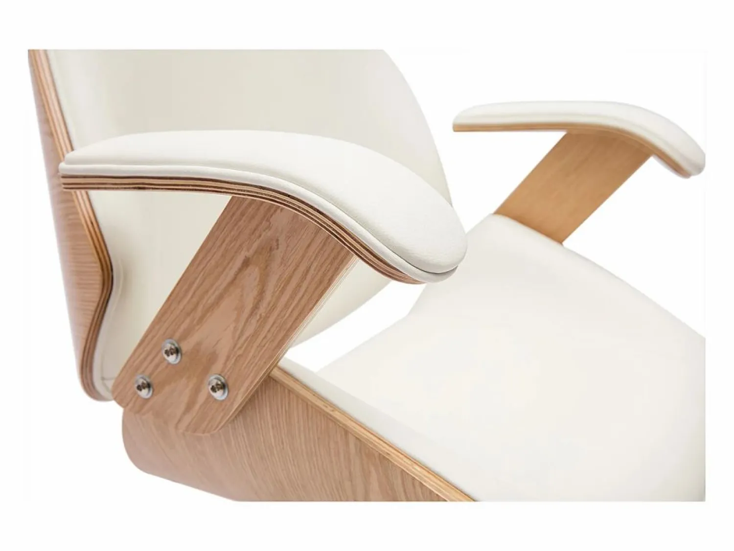 Hot Sillón de oficina de dirección de diseño , madera clara y acero cromado MUSK Silla De Oficina