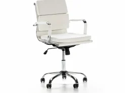 Discount VS Venta-stock Sillón de Oficina Fenix reclinable , Piel sintética, Altura Ajustable Blanco