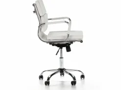 Discount VS Venta-stock Sillón de Oficina Fenix reclinable , Piel sintética, Altura Ajustable Blanco