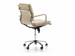 Hot Sillón de Oficina Fenix reclinable Taupe, Piel sintética, Altura Ajustable Silla De Oficina