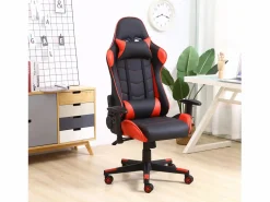 Outlet Sillón de Oficina Gaming , Piel sintética, inclinación y Altura Regulable Silla Gaming