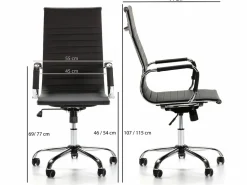 Clearance Sillón de Oficina Londres reclinable , Piel sintética, Altura Ajustable Silla De Oficina