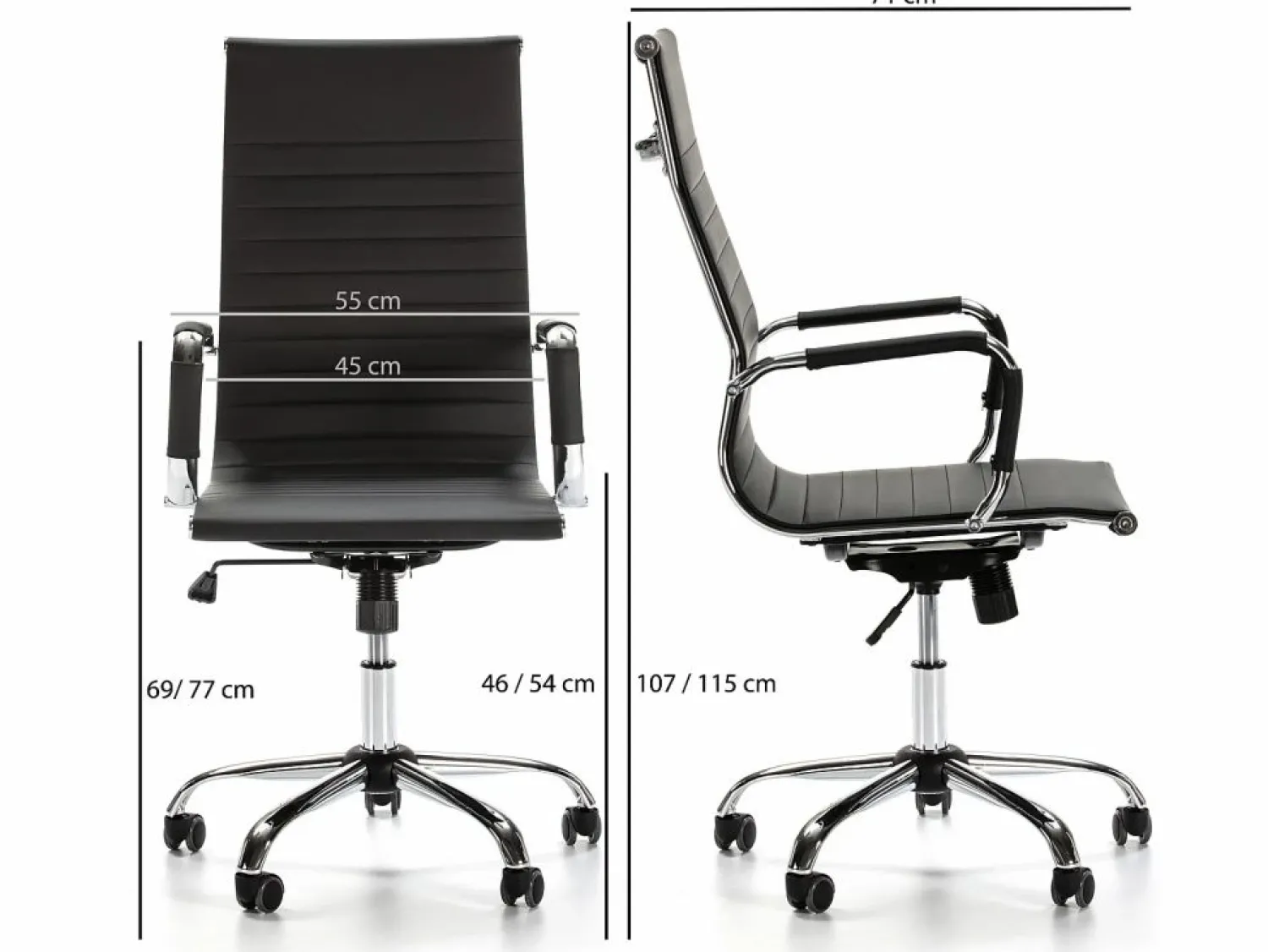 Clearance Sillón de Oficina Londres reclinable , Piel sintética, Altura Ajustable Silla De Oficina