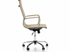 VS Venta-stock Sillón de Oficina Londres reclinable Taupe, Piel sintética, Altura Ajustable