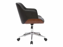 Best Sillón de oficina moderno negro con madera oscura SANDRO Silla De Escritorio