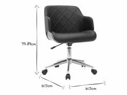 Best Sillón de oficina moderno negro con madera oscura SANDRO Silla De Escritorio