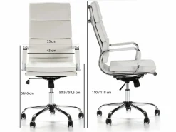 Hot Sillón de Oficina Morgan reclinable , Piel sintética, Altura Ajustable Silla De Oficina