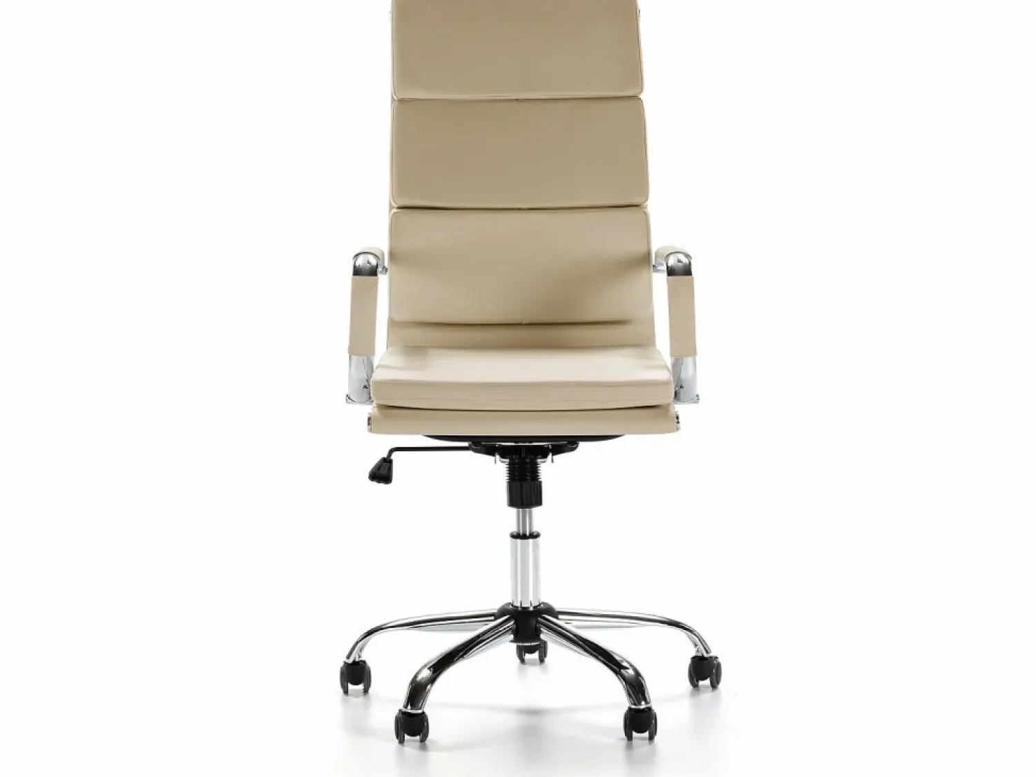 VS Venta-stock Sillón de Oficina Morgan reclinable Taupe, Piel sintética, Altura Ajustable