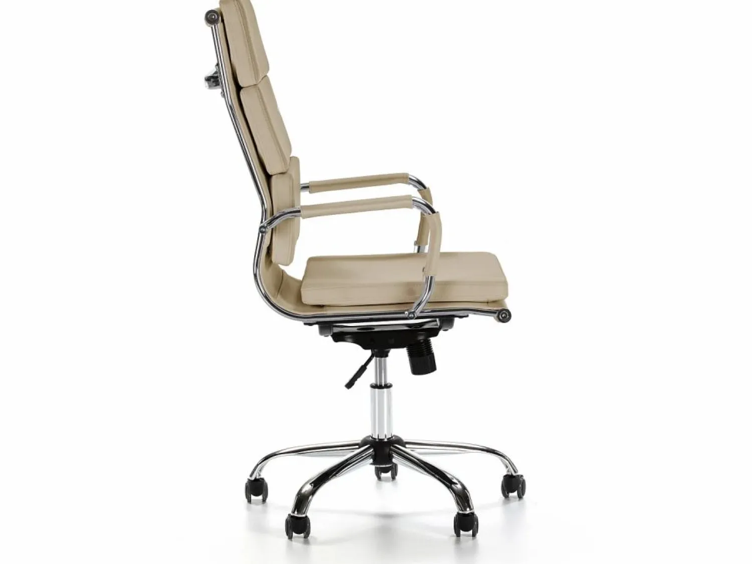 VS Venta-stock Sillón de Oficina Morgan reclinable Taupe, Piel sintética, Altura Ajustable