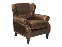 Online LINEA SOFA Sillón de piel de becerro en color marrón EDOUARD Marru00f3n chocolate