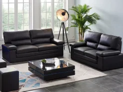Clearance LINEA SOFA Sillón de piel de búfalo atemporal MIMAS II Marfil