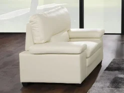 Clearance LINEA SOFA Sillón de piel de búfalo atemporal MIMAS II Marfil